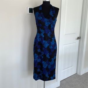 DAVID MEISTER halter midi dress (below knee)with back cutout.Cups inside. Size 8